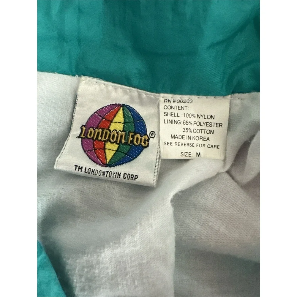 Vintage London Fog Medium Baby Jacket Medium Pink Green Retro Zip Colorful